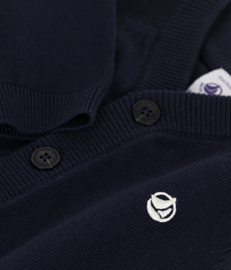 C&aacute;rdigan de algod&oacute;n liso para beb&eacute; azul