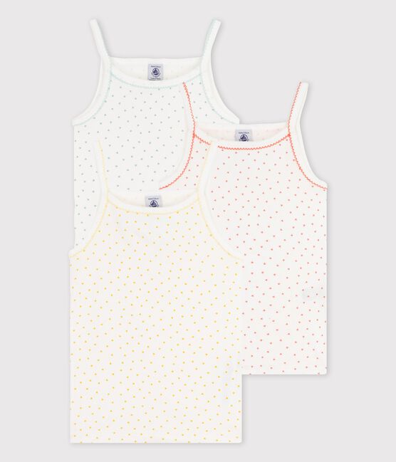 Juego de 3 camisas de tirantes con corazoncitos de niña de algodón variante 1