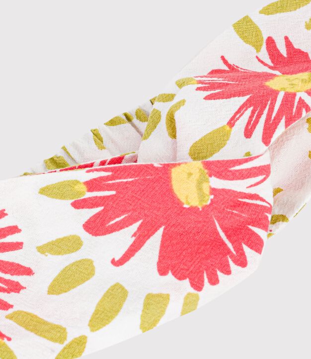 Cinta de crep&eacute; con estampado de flores para beb&eacute; ni&ntilde;a blanco/multicolor