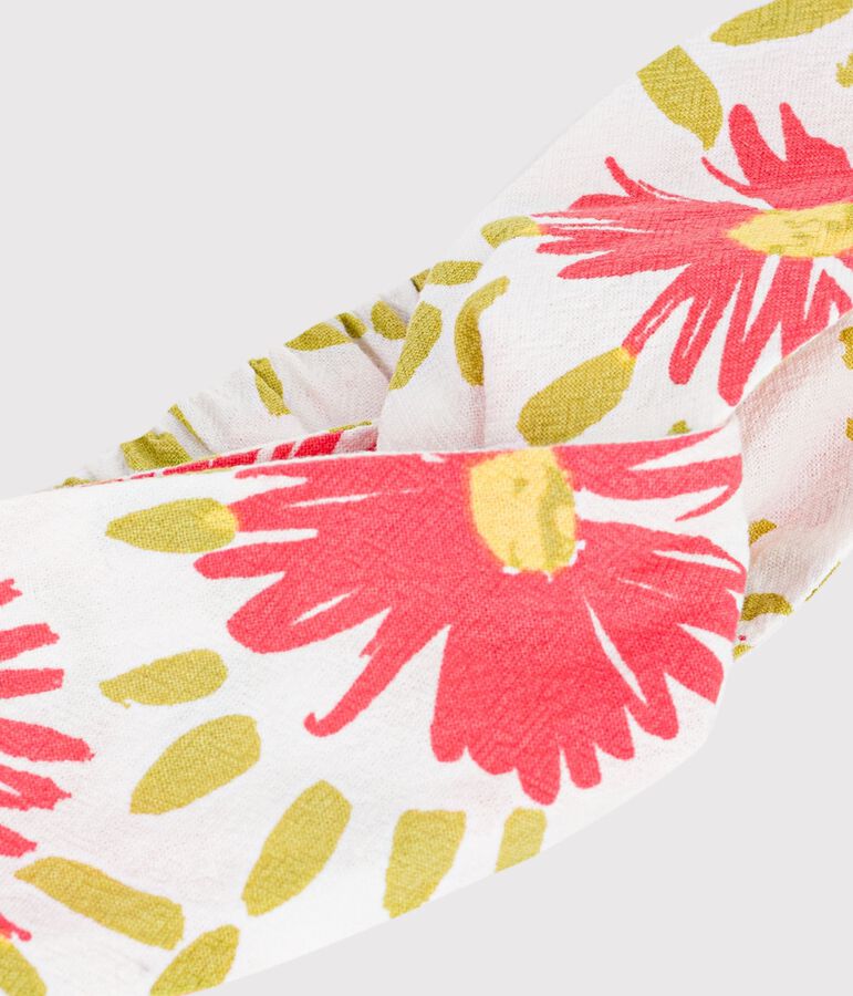 Cinta de crep&eacute; con estampado de flores para beb&eacute; ni&ntilde;a blanco/multicolor