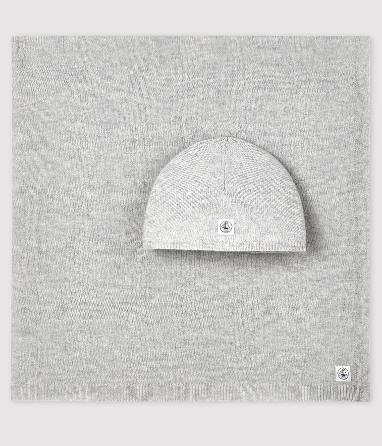 Conjunto de 2 prendas de beb&eacute; de tejido de punto de lana y cachemir multicolor