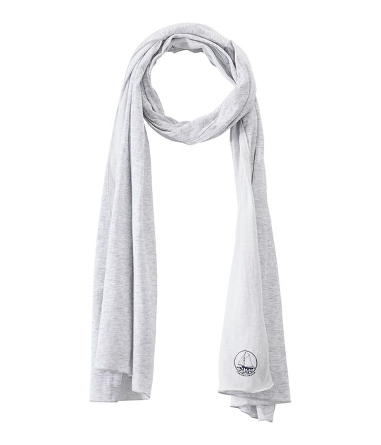 Pañuelo de mujer en túbico extrafino gris POUSSIERE/blanco LAIT
