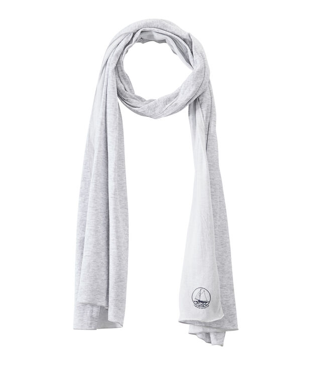 Pa&ntilde;uelo de mujer en t&uacute;bico extrafino gris/blanco