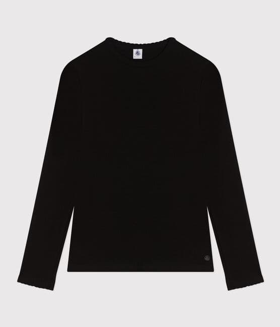 Camiseta L'ICONIQUE de algodón de punto «cocotte» para mujer negro NOIR