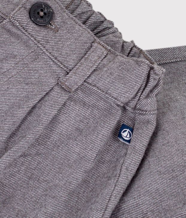 Pantal&oacute;n liso de franela para beb&eacute; gris