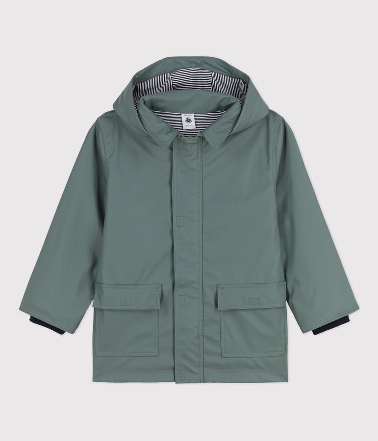 CHUBASQUERO EMBLEM&Aacute;TICO RECICLADO PARA NI&Ntilde;O/NI&Ntilde;A gris