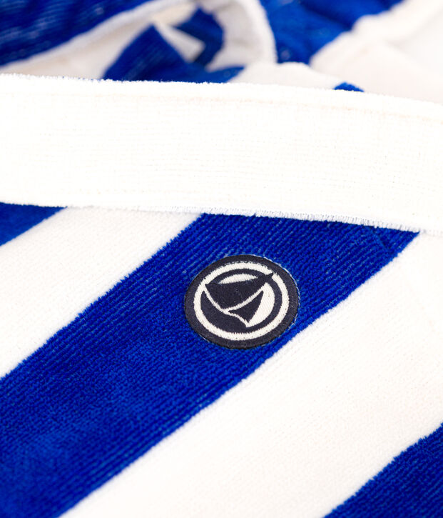 BOLSO DE RIZO BOUCLETTE RAYAS PARA MUJER azul/blanco