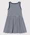Vestido sin mangas de algodón a rayas para niña azul MEDIEVAL/blanco MARSHMALLOW