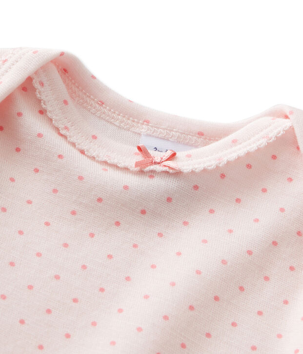 Mono corto de lana y algod&oacute;n para beb&eacute; ni&ntilde;a rosa/rosa