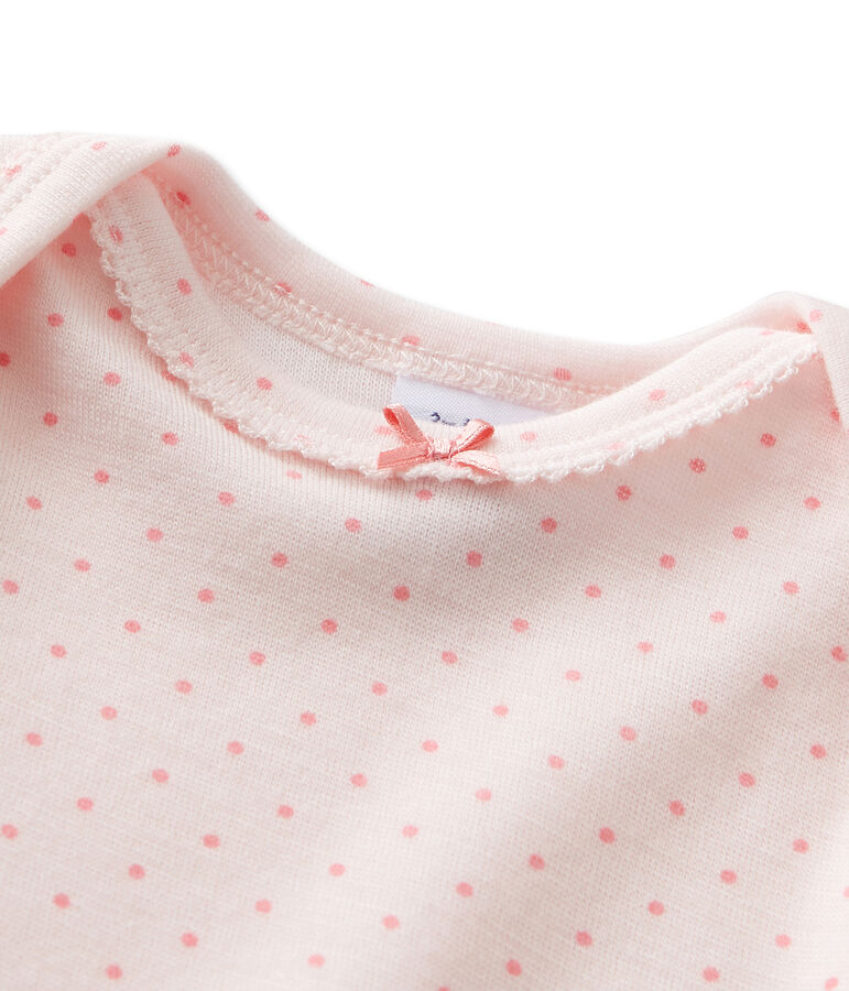 Mono corto de lana y algod&oacute;n para beb&eacute; ni&ntilde;a rosa/rosa