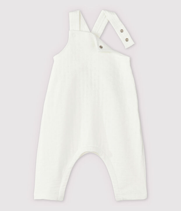 Peto blanco de beb&eacute; en tejido tubular de algod&oacute;n ecol&oacute;gico blanco