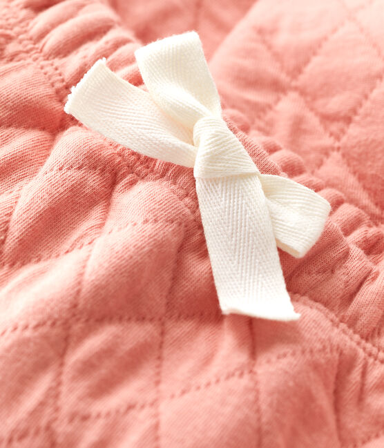 Pantalón de tejido túbico acolchado de bebé rosa PAPAYE