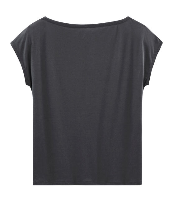 Camiseta manga corta de algodón sea island para mujer gris MAKI
