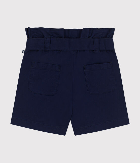 Pantalón corto de lona de algodón de niña azul MEDIEVAL