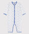Pelele sin pies jacquard de algodón blanco MARSHMALLOW/azul PERSE