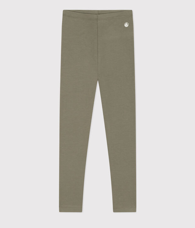Leggings de punto y elastano para ni&ntilde;a verde