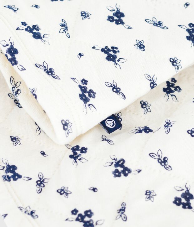 Vestido de algod&oacute;n de manga larga con estampado de flores para beb&eacute; azul/azul