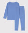 Pijama de algodón milrayas para niño/niña azul PERSE/blanco MARSHMALLOW