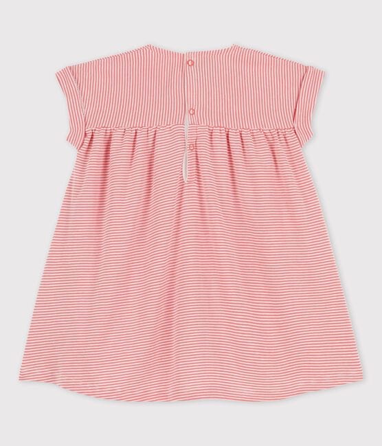 Vestido de manga corta de algodón ecológico para bebé rosa PAPAYE/ MARSHMALLOW