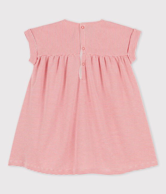 Vestido de manga corta de algodón ecológico para bebé rosa PAPAYE/ MARSHMALLOW