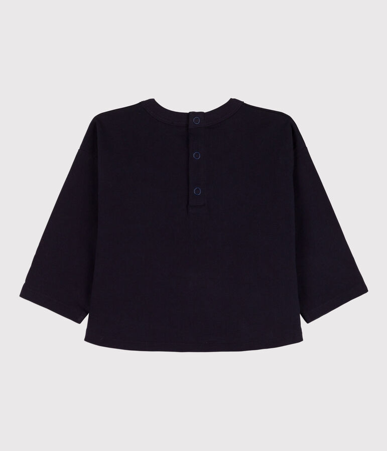 Camiseta de algod&oacute;n de manga larga para beb&eacute; azul