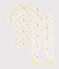 Pijama con estrellas de colores de algodón ecológico de niño blanco MARSHMALLOW/blanco MULTICO