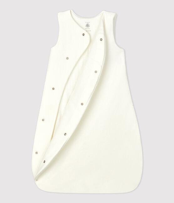 Saco de bebé de terciopelo de algodón orgánico blanco MARSHMALLOW