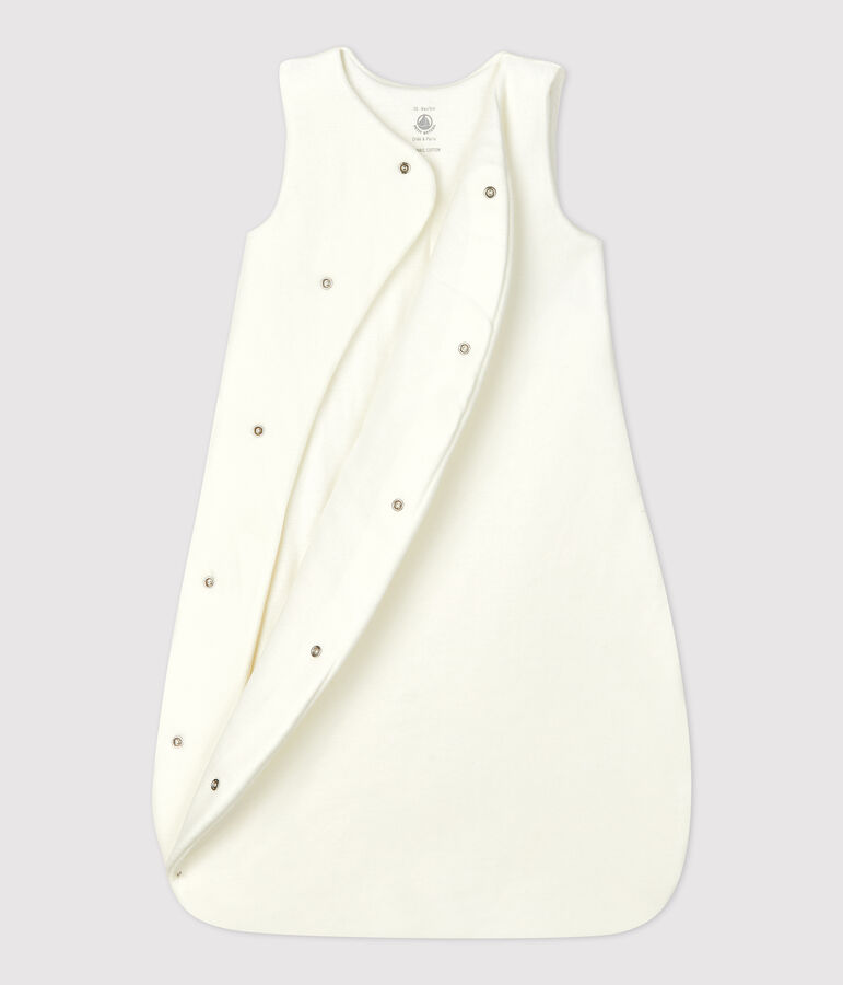 Saco de beb&eacute; de terciopelo de algod&oacute;n org&aacute;nico blanco