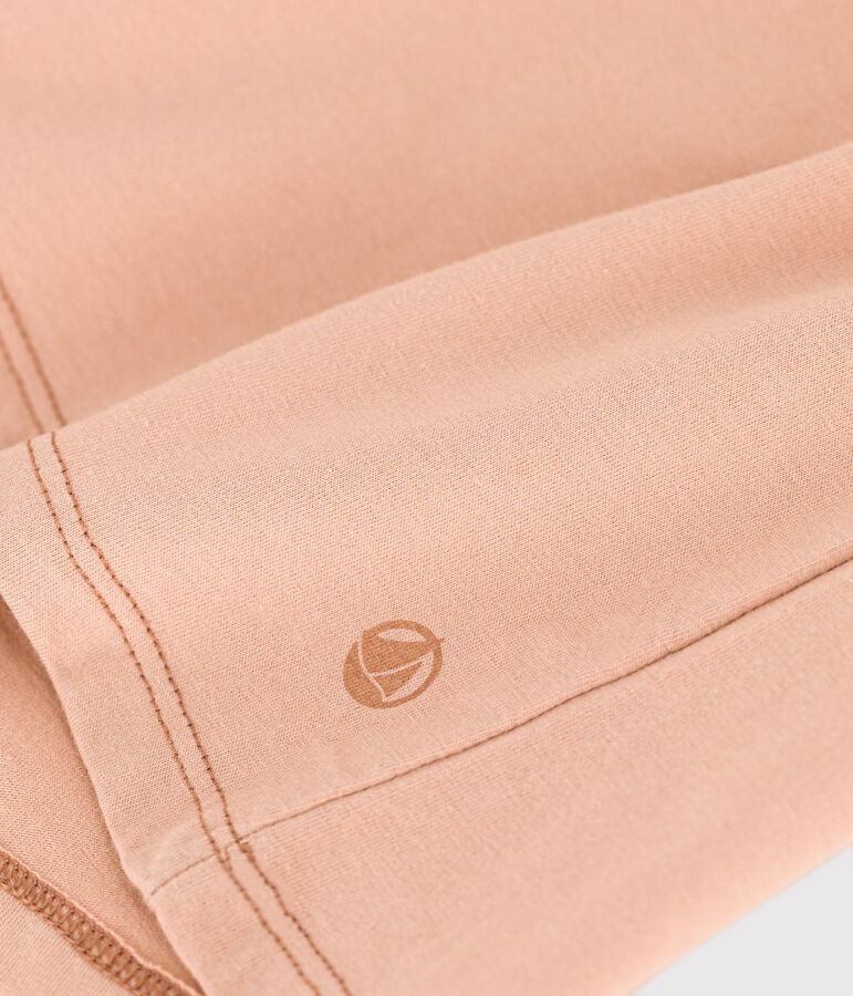 Camiseta LA RECTA de algod&oacute;n con cuello de pico para mujer beige