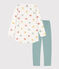 Camisón de terciopelo con corazón para niña blanco MARSHMALLOW/blanco MULTICO