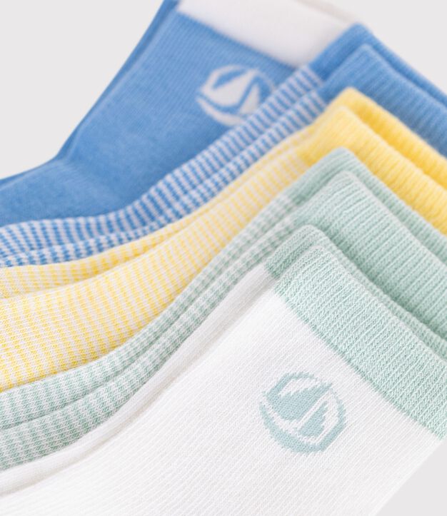 5 pares de calcetines de algod&oacute;n a rayas para beb&eacute; multicolor