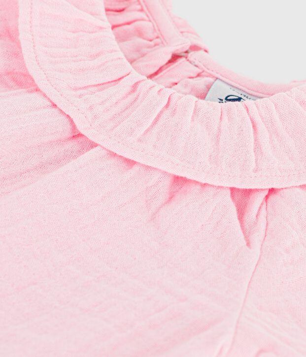 Blusa lisa de algod&oacute;n de manga larga para beb&eacute; MARQUISE