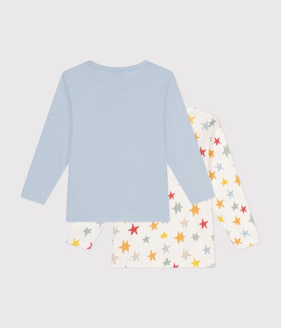 Juego de 2 camisetas infantiles de algodón de manga larga con estrellas variante 1