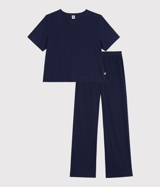 Pijama de manga corta de algod&oacute;n calado para mujer SMOKING