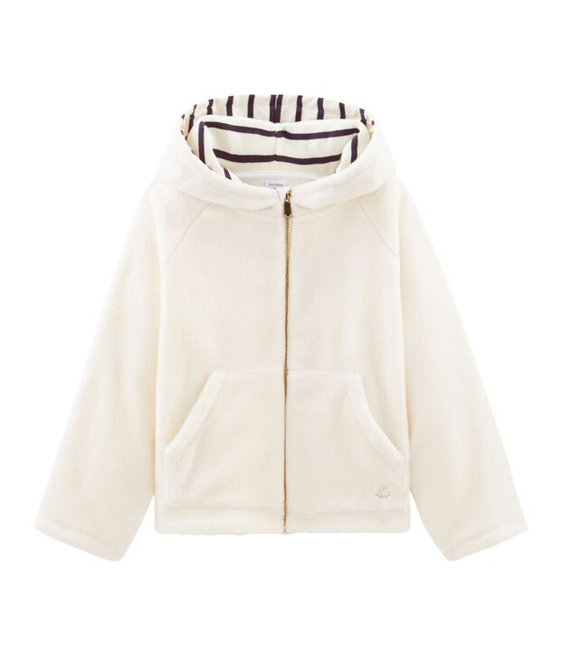 Sudadera polar de borreguillo para ni&ntilde;a blanco