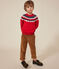 Jersey de jacquard de lana y algodón para niño rojo STOP/ MULTICO