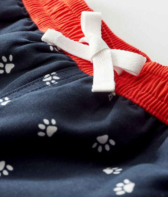 Pantalón corto de playa estampado para bebé niño azul SMOKING/blanco MULTICO