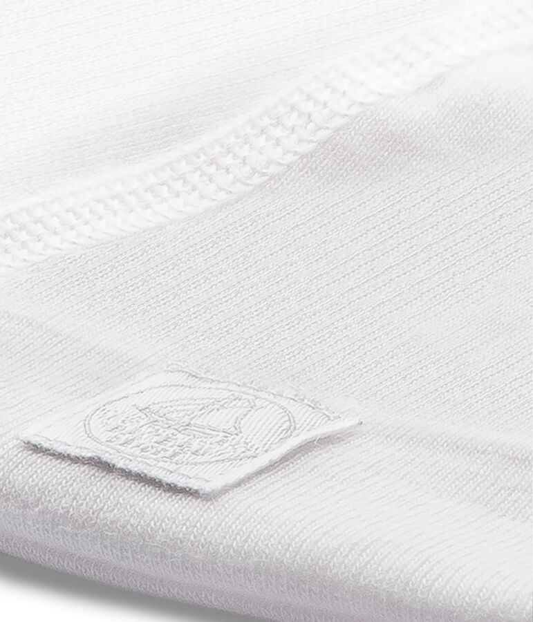 Gorro de primera puesta milrayas para beb&eacute; rosa VIENNE/blanco LAIT