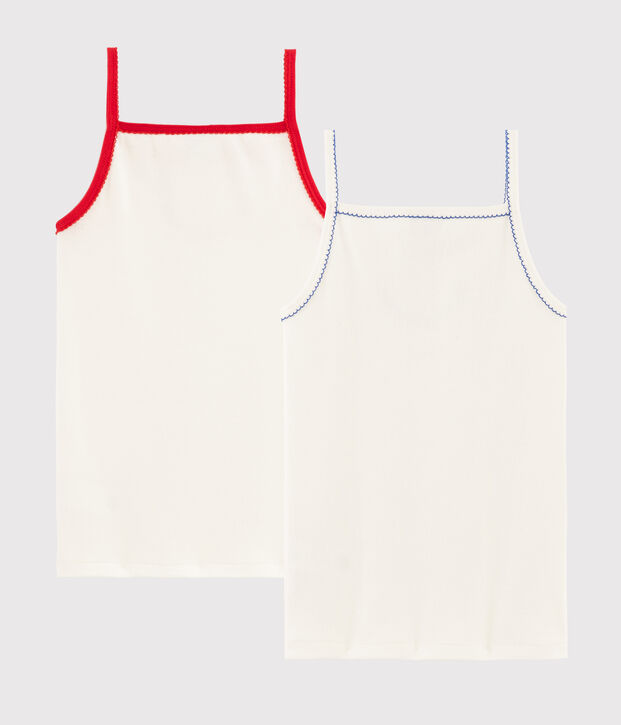 Lote de 2 camisas de tirantes para ni&ntilde;a Made in France multicolor