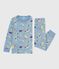 Pijama infantil de felpa con estampado azul ADRIATIC/ MULTICO