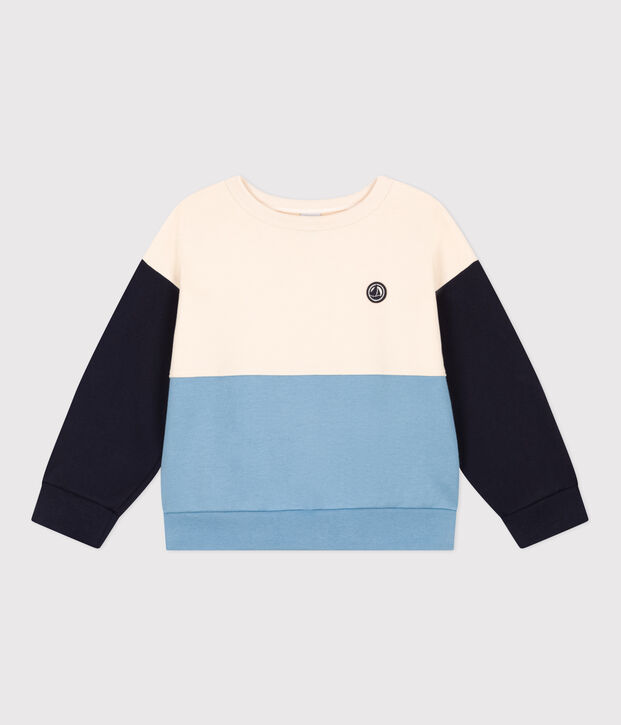 Sudadera de mulet&oacute;n afelpado para ni&ntilde;o crudo/multicolor