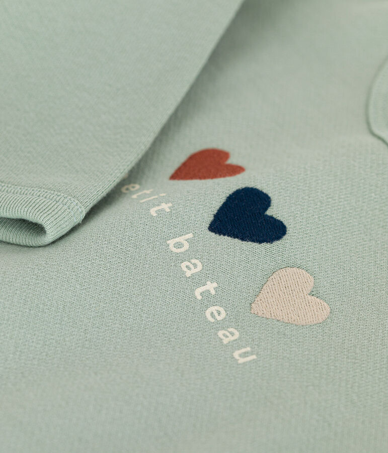 Sudadera de mulet&oacute;n de beb&eacute; verde HERBIER