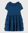 Vestido de manga corta de gasa de algodón para niña azul INCOGNITO
