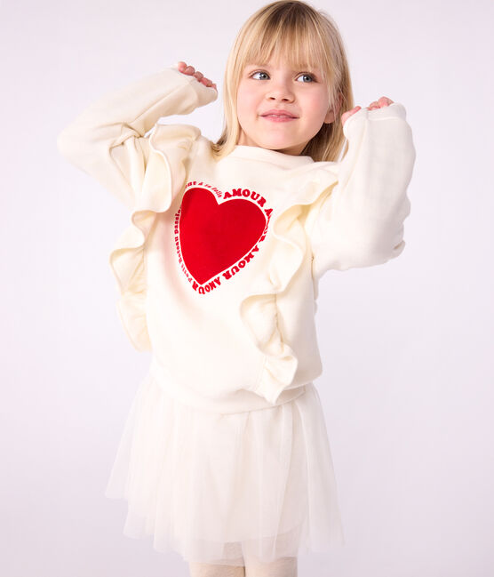 Sudadera infantil de algodón con estampado crudo MILK
