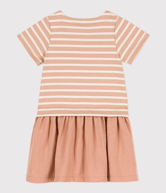 Vestido de jersey y gasa de algodón orgánico de niña VINTAGE/ AVALANCHE