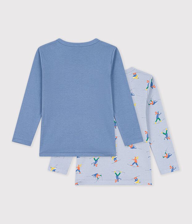 Juego de camisetas infantiles de algod&oacute;n de manga larga con estampado multicolor