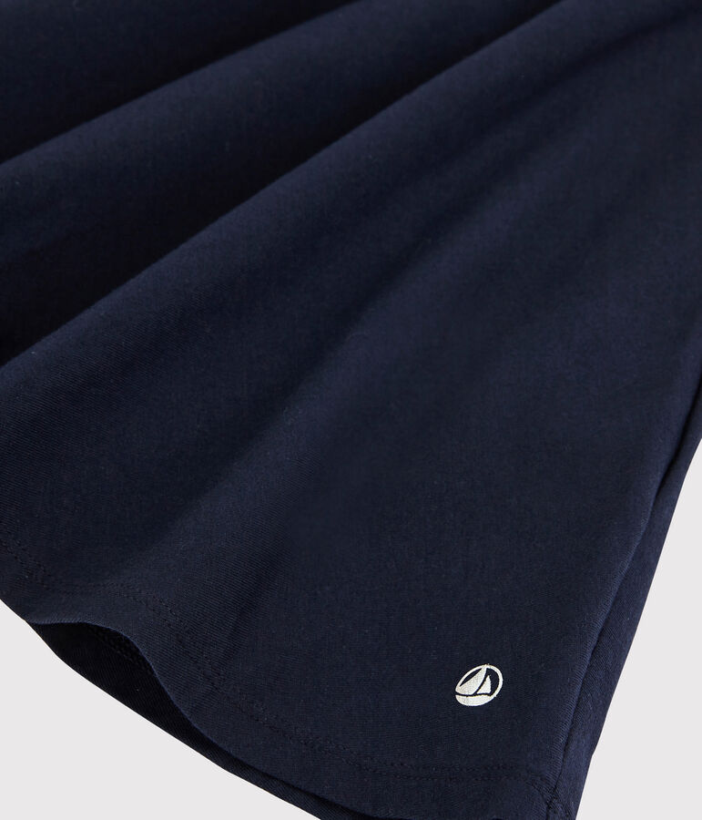 Vestido de manga corta de punto de ni&ntilde;a azul