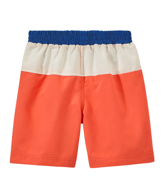 short de baño para niño tricolor naranja ORIENT/blanco MARSHMALLOW/ PERSE