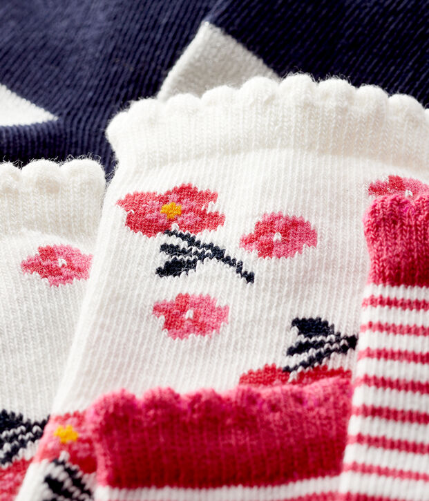 Juego de 3 pares de calcetines para beb&eacute; multicolor