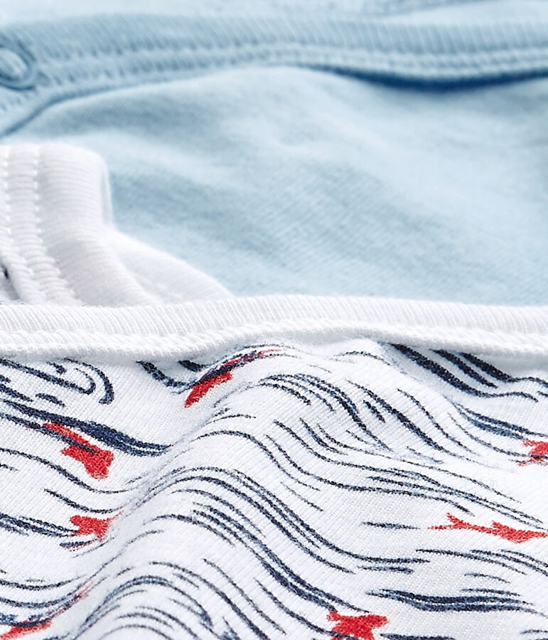 Lote de 2 bodies de nacimiento de manga larga para beb&eacute; ni&ntilde;o blanco